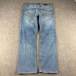 BKE Tyler Straight Leg Jeans Mens 32x28 ACTUAL Distressed Denim Work Western